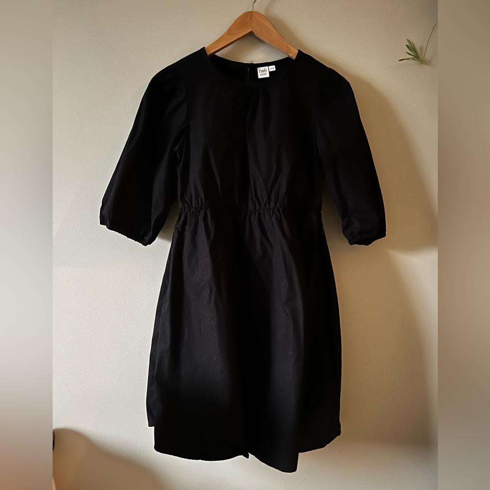 Simons Twik Black Puff Sleeve Dress